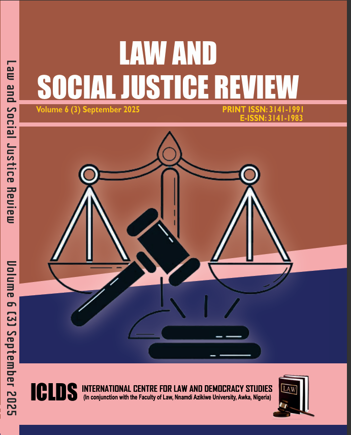					View Vol. 6 No. 3 (2025): LAW AND SOCIAL JUSTICE REVIEW
				
